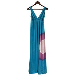Gypsy 05 Blue Maxi Dress 100% Organic Cotton XS Sundress Casual Easy